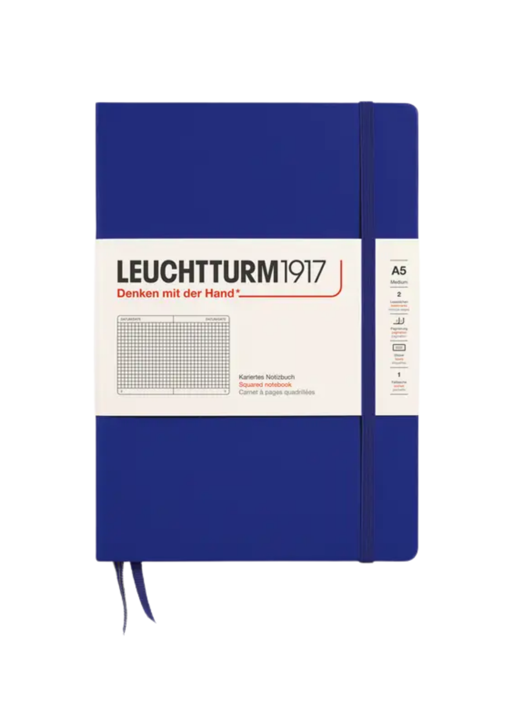 LEUCHTTURM1917 A5 Squared Hard Cover Notebook