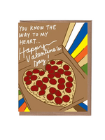 La Familia Green Valentine's Day Card - Heart Pizza Scratch&Sniff