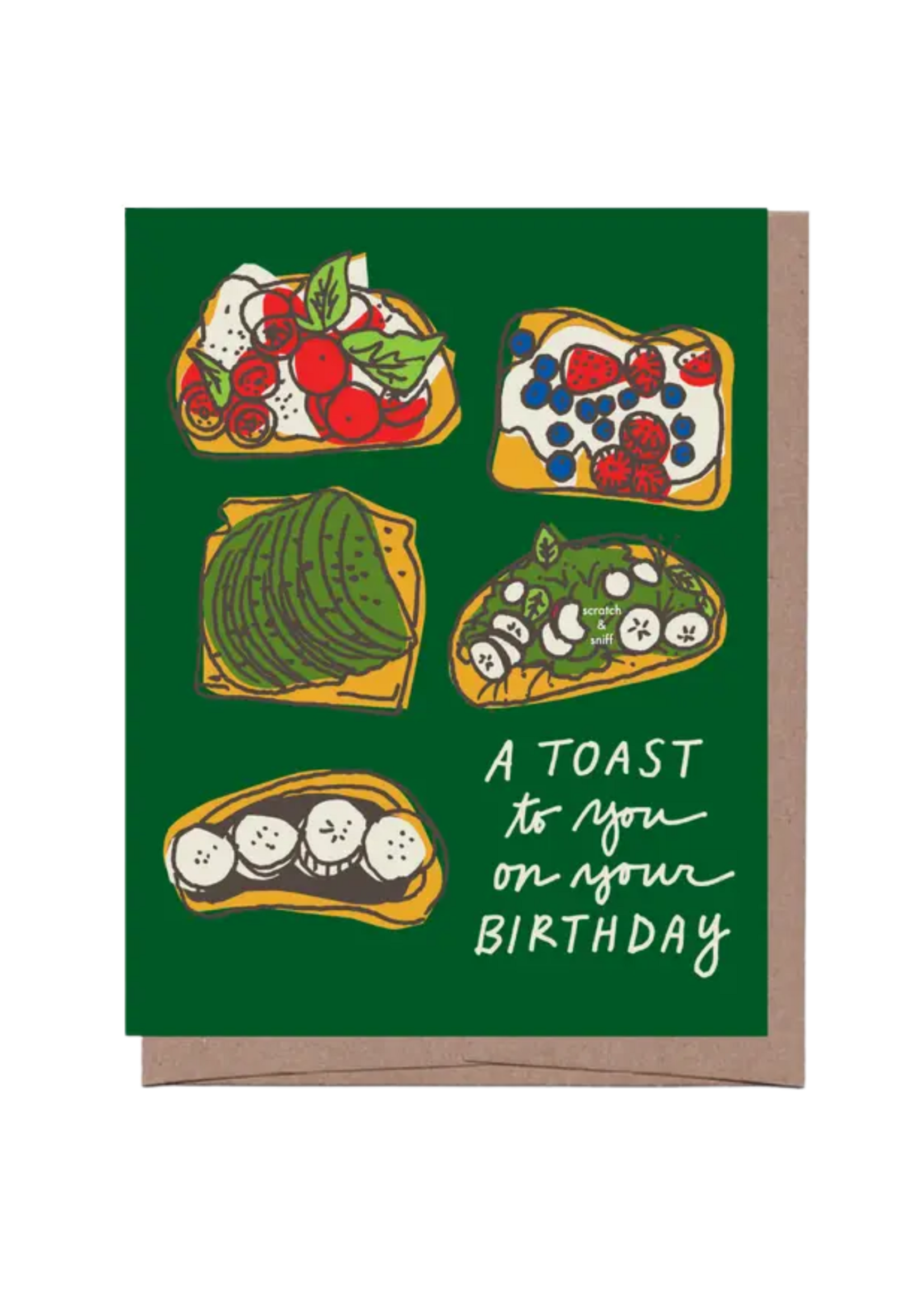 La Familia Green Scratch & Sniff Birthday Card -  Toast