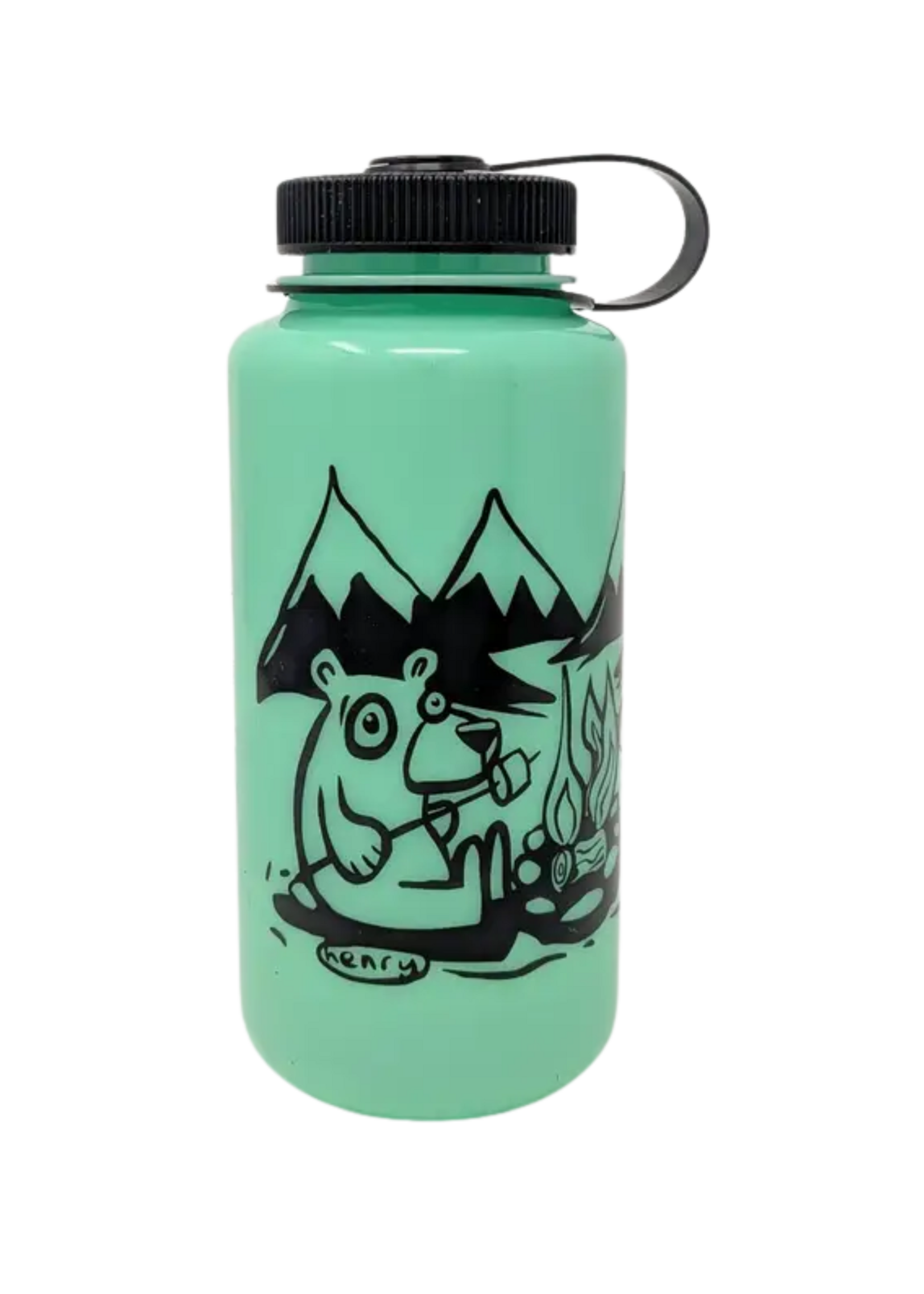 It's A Henry Bears Roasting Marshmallows Glow-In-The-Dark Water Bottle