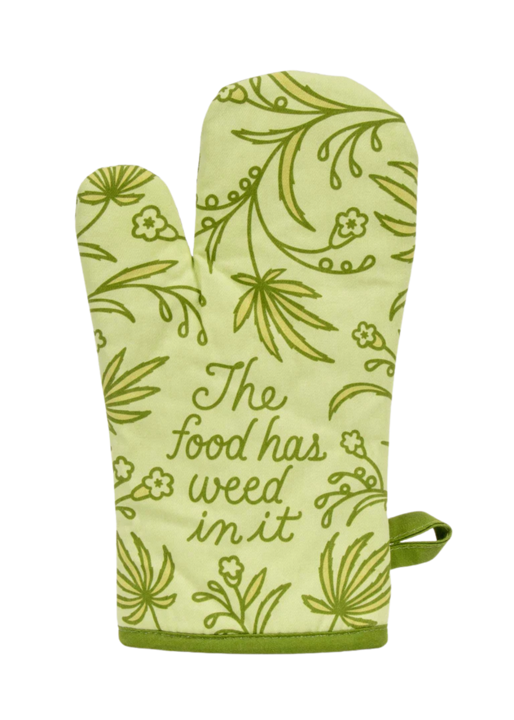 Blue Q The Food Has Weed In It Oven Mitt