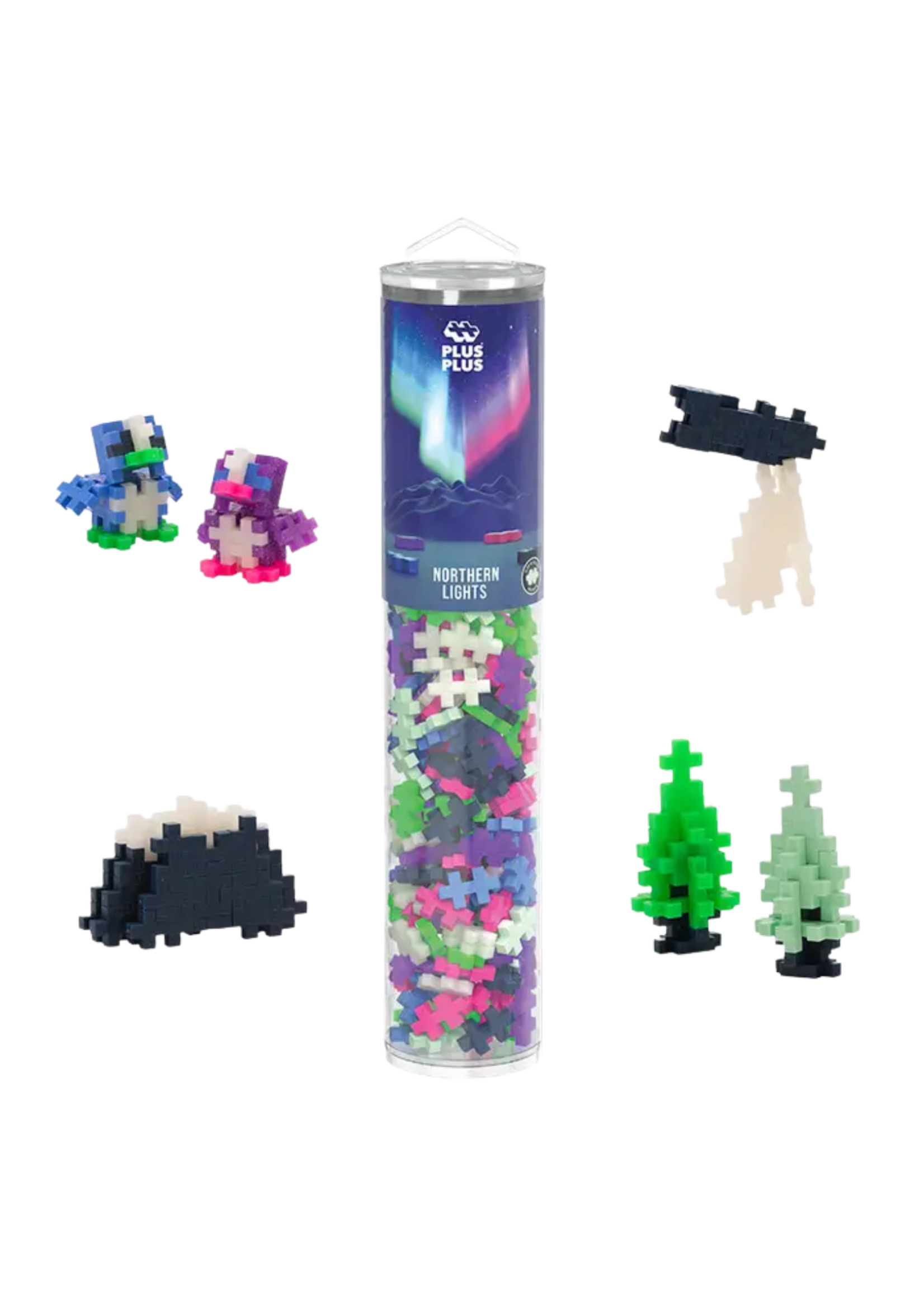Plus Plus USA Northern Lights Mix 240 Piece Plus Plus Tube