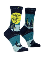 Blue Q Dragons And Wizards And Shit Women's Socks