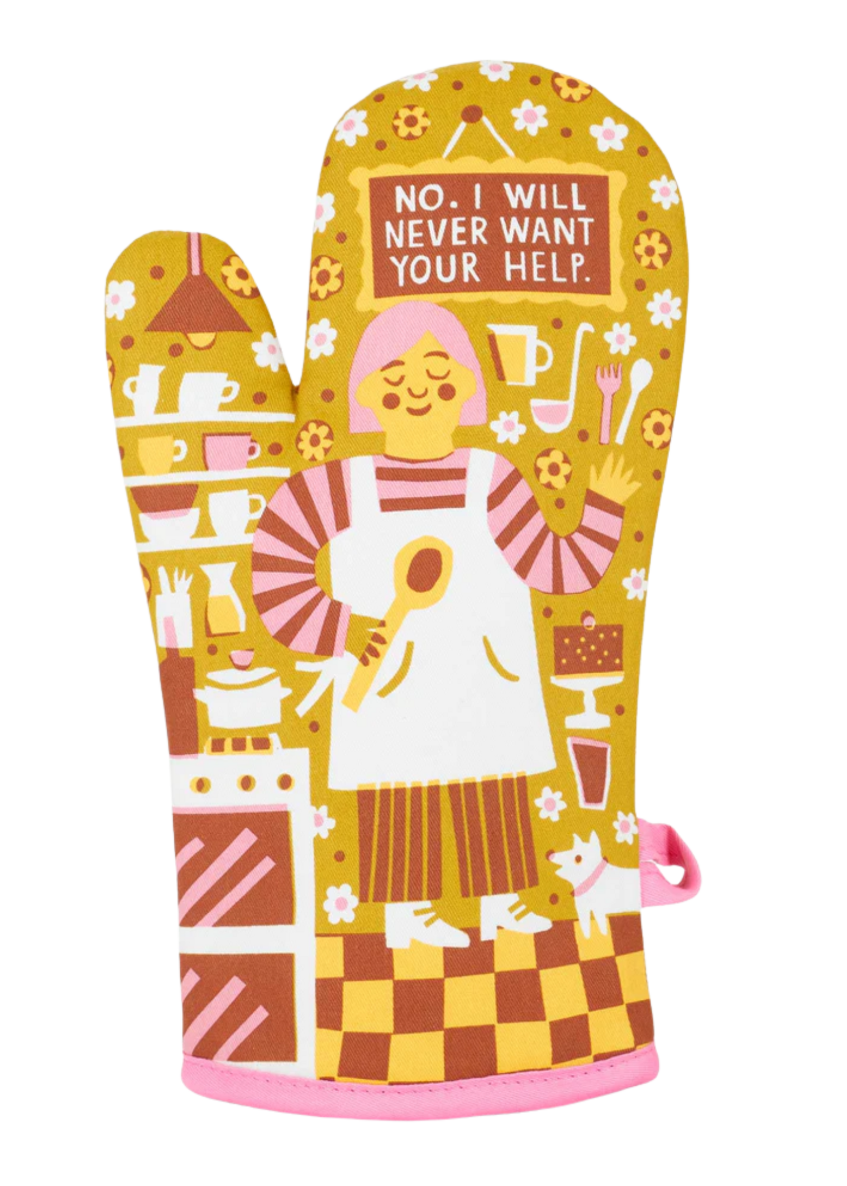 Blue Q No. I Will Never Want Your Help. Oven Mitt