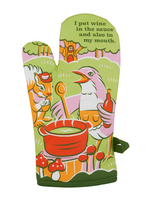 Blue Q I Put Wine In The Sauce And Also In My Mouth Oven Mitt