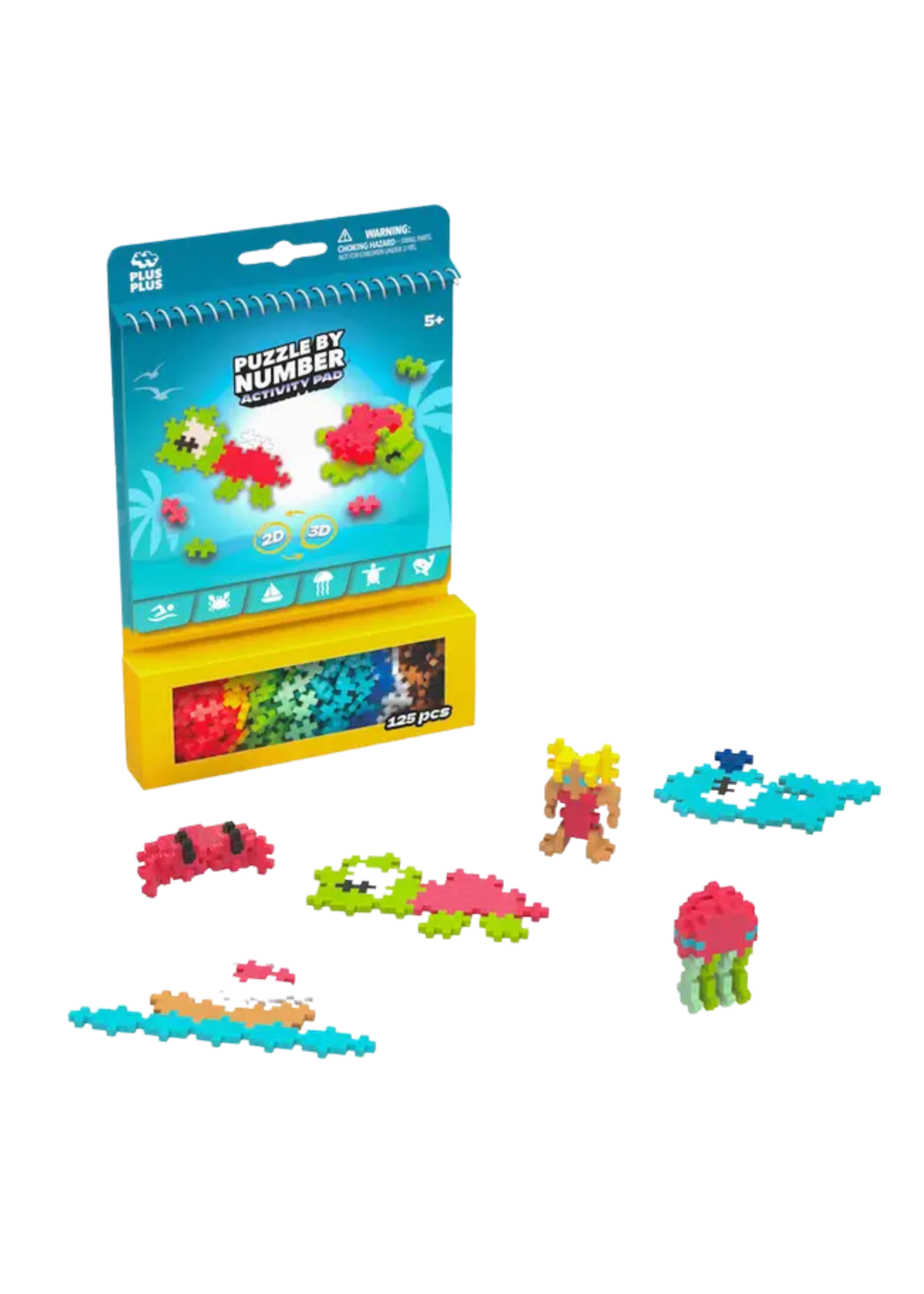 Plus Plus USA Ocean Puzzle By Number Activity Pad