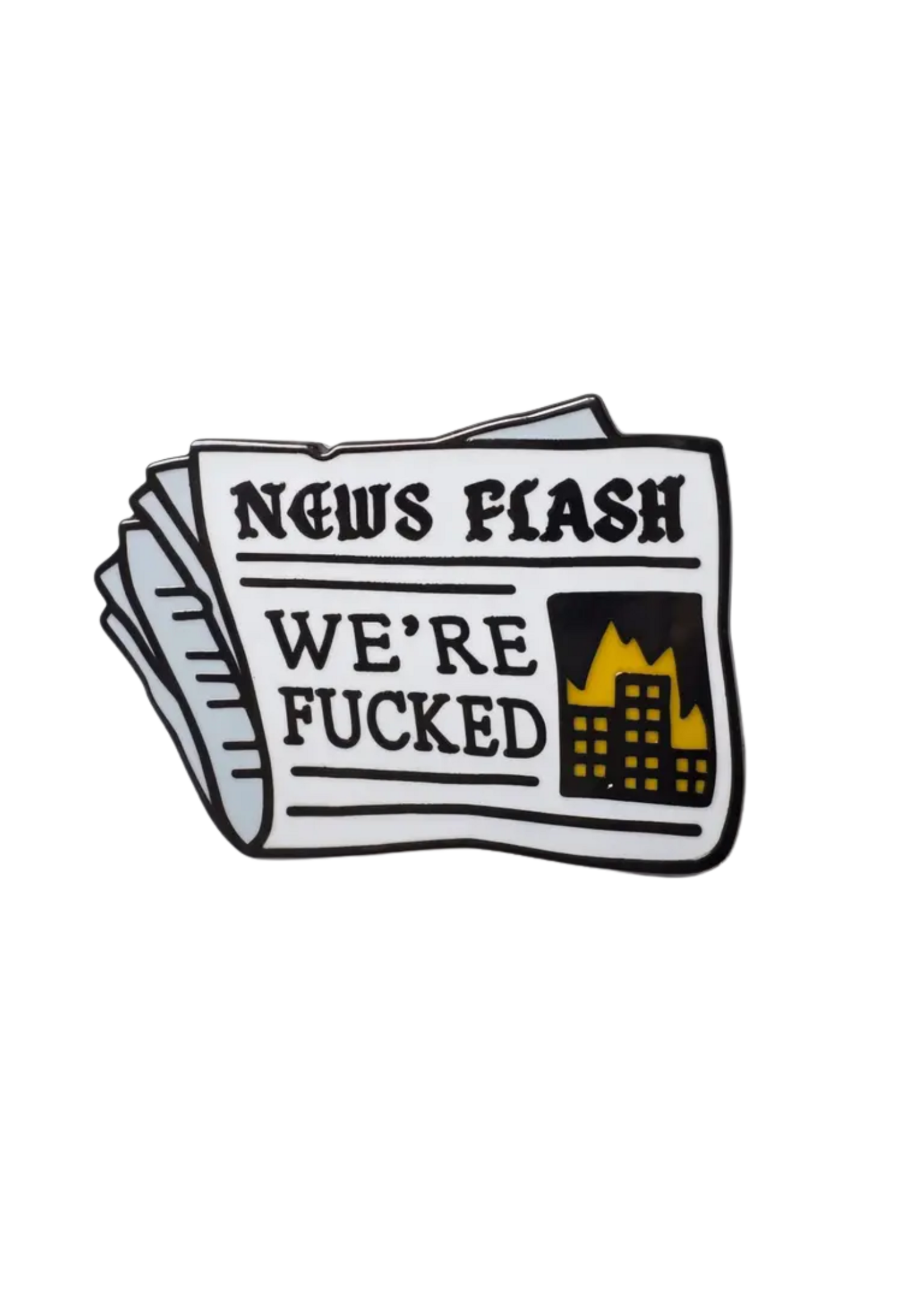 Strike Gently Co News Flash Enamel Pin
