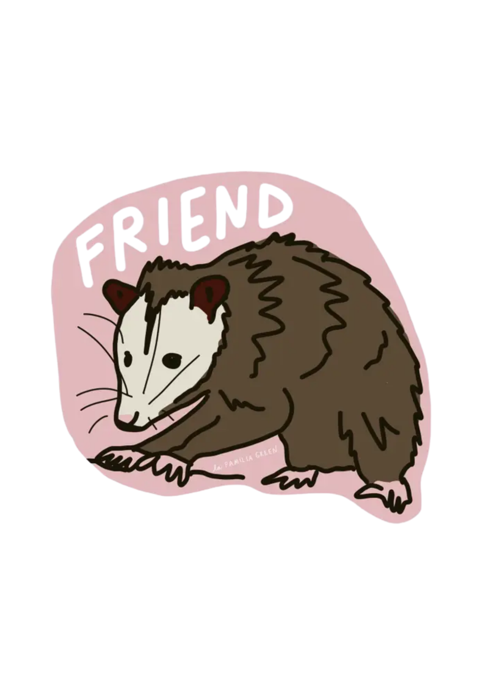 La Familia Green Possum Friend Sticker