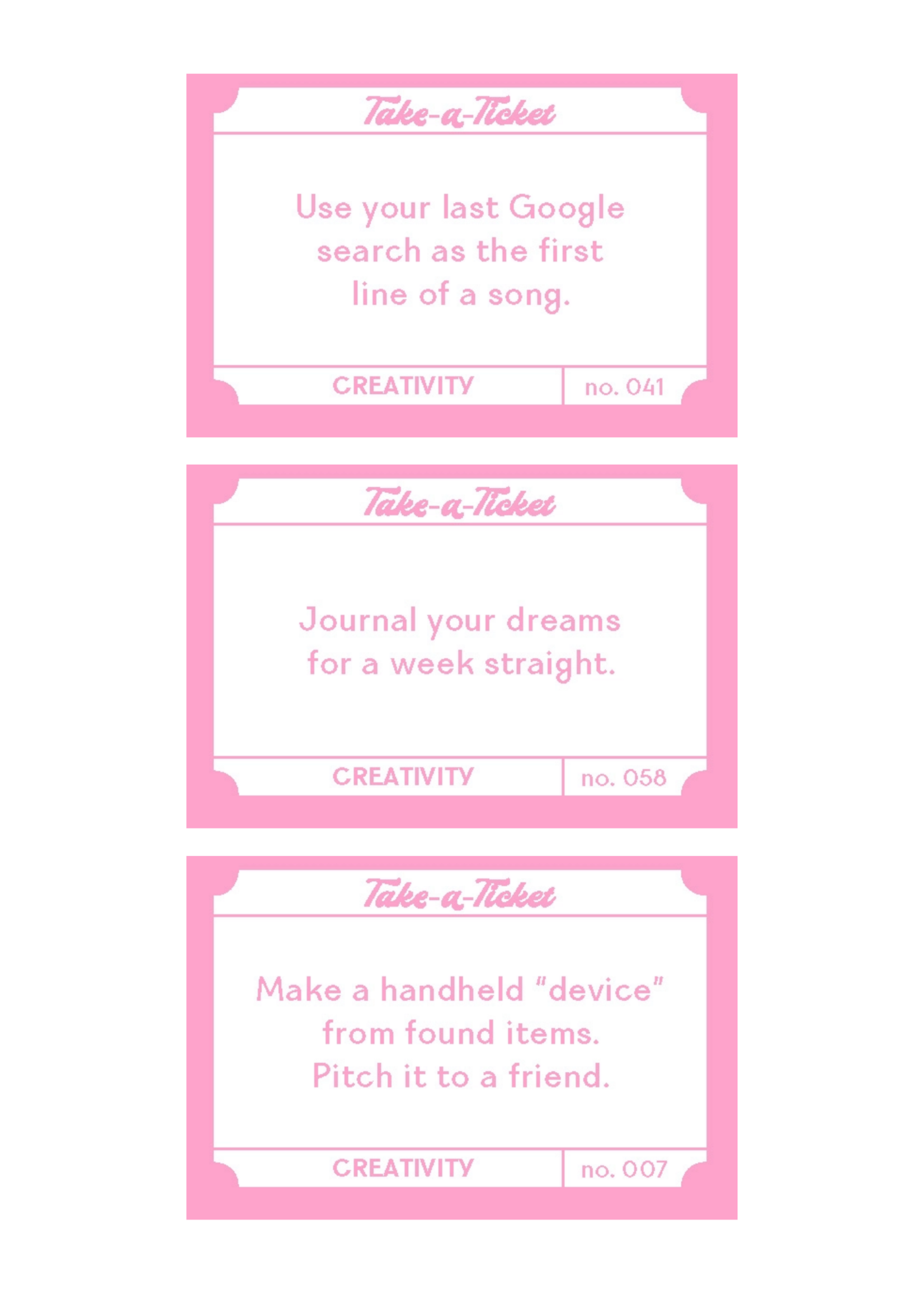 Chronicle Books Take-A-Ticket - Creativity