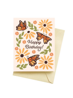 Seltzer Birthday Card- Monarch Butterflies