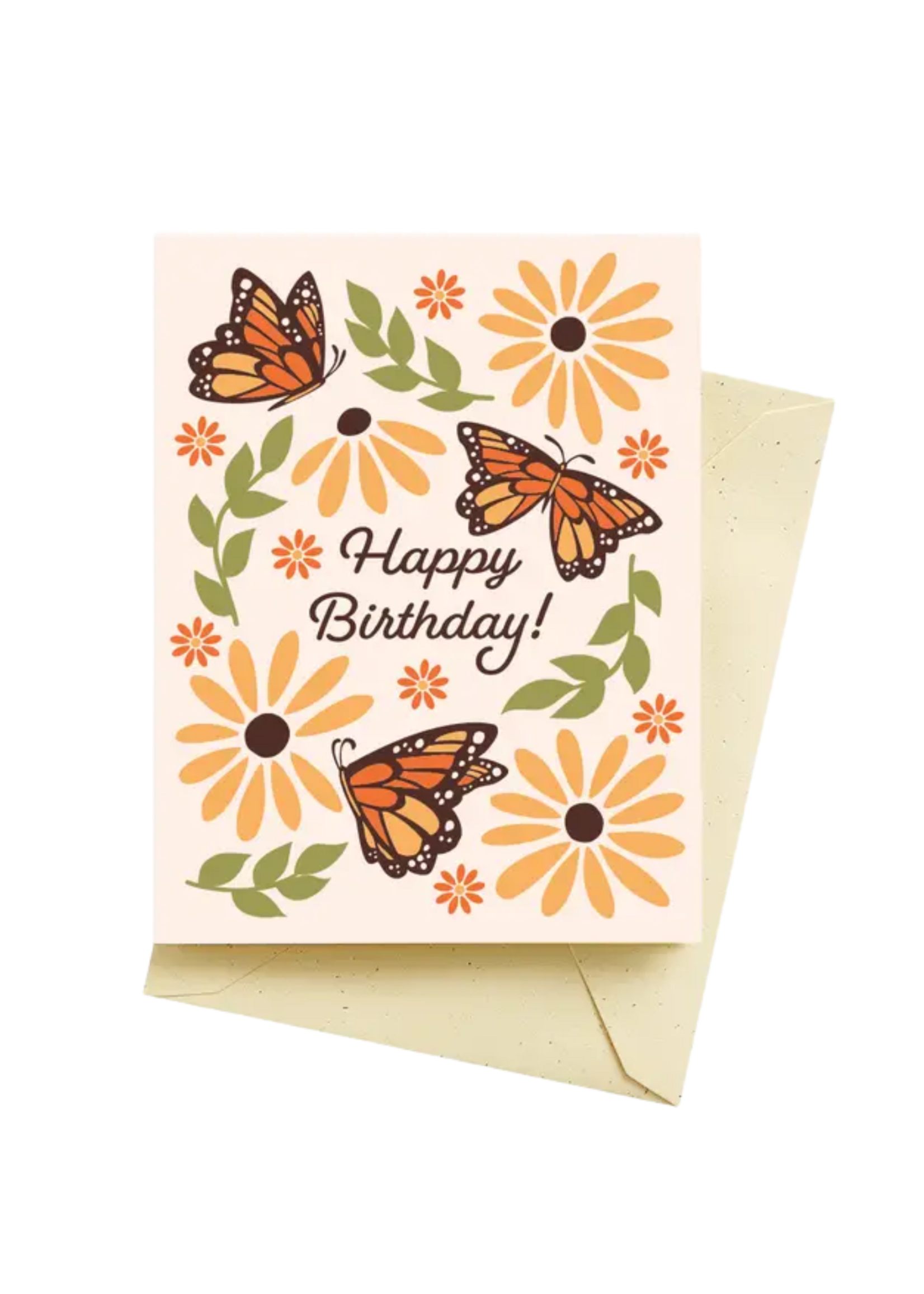 Seltzer Birthday Card- Monarch Butterflies