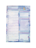 Unicorn Eclipse Celestial Galaxy Hourly Schedule Planner Pad