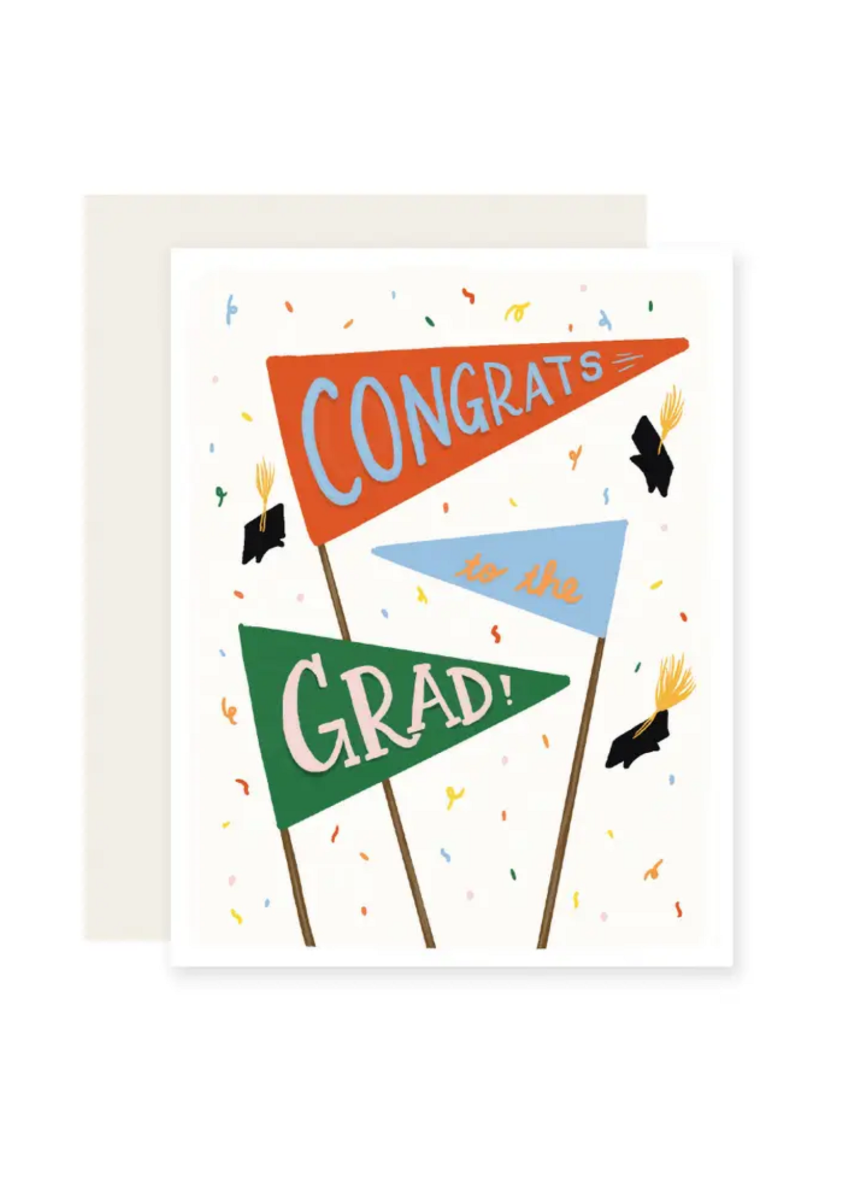 Slightly Stationery Graduation Card - Pennants