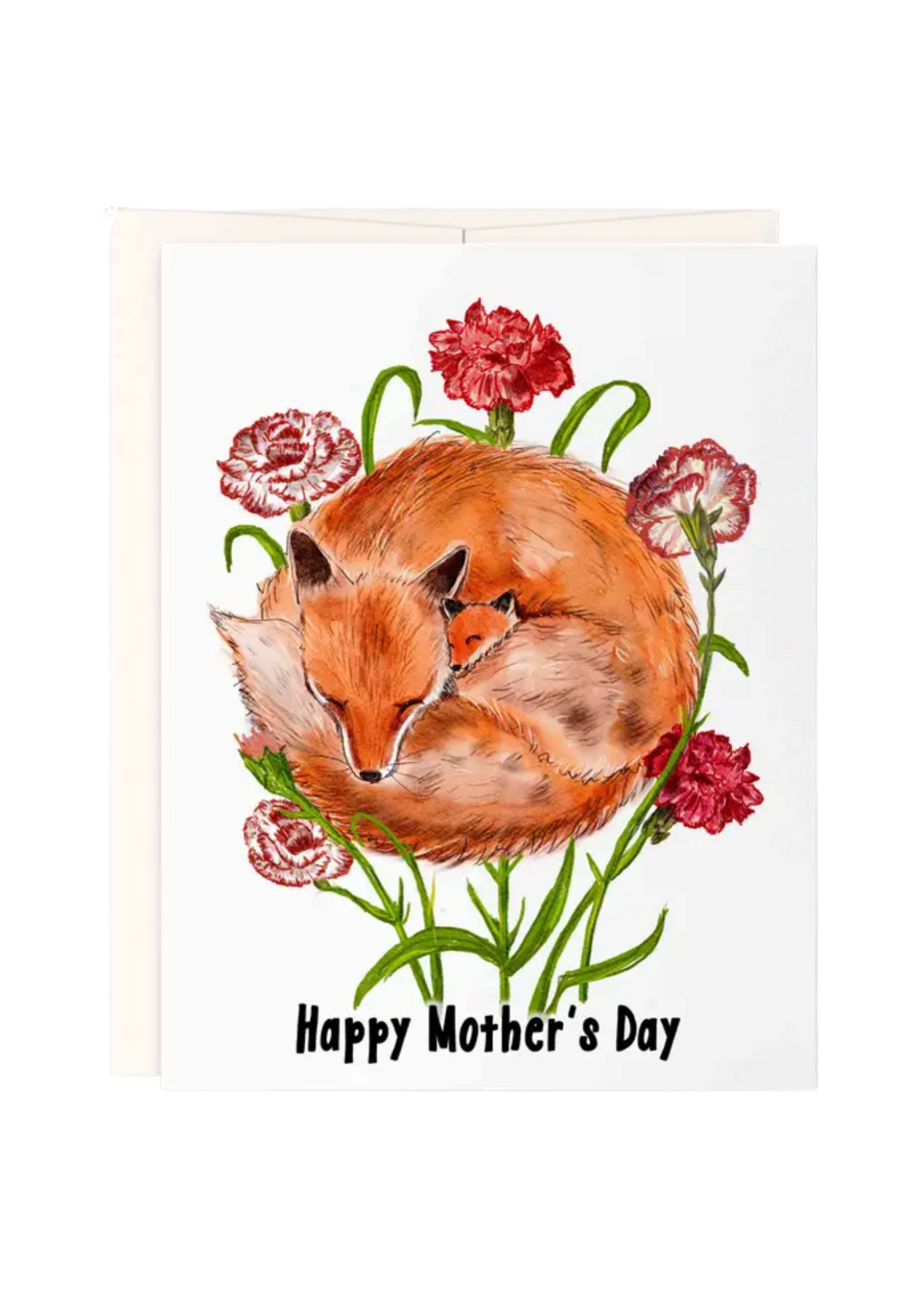 Liyana Studio Mother's Day Card - Carnation Fox