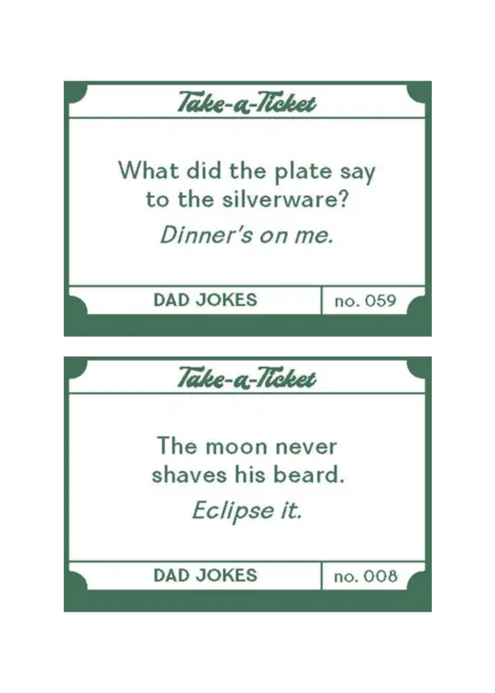 Chronicle Books Take-A-Ticket - Dad Jokes