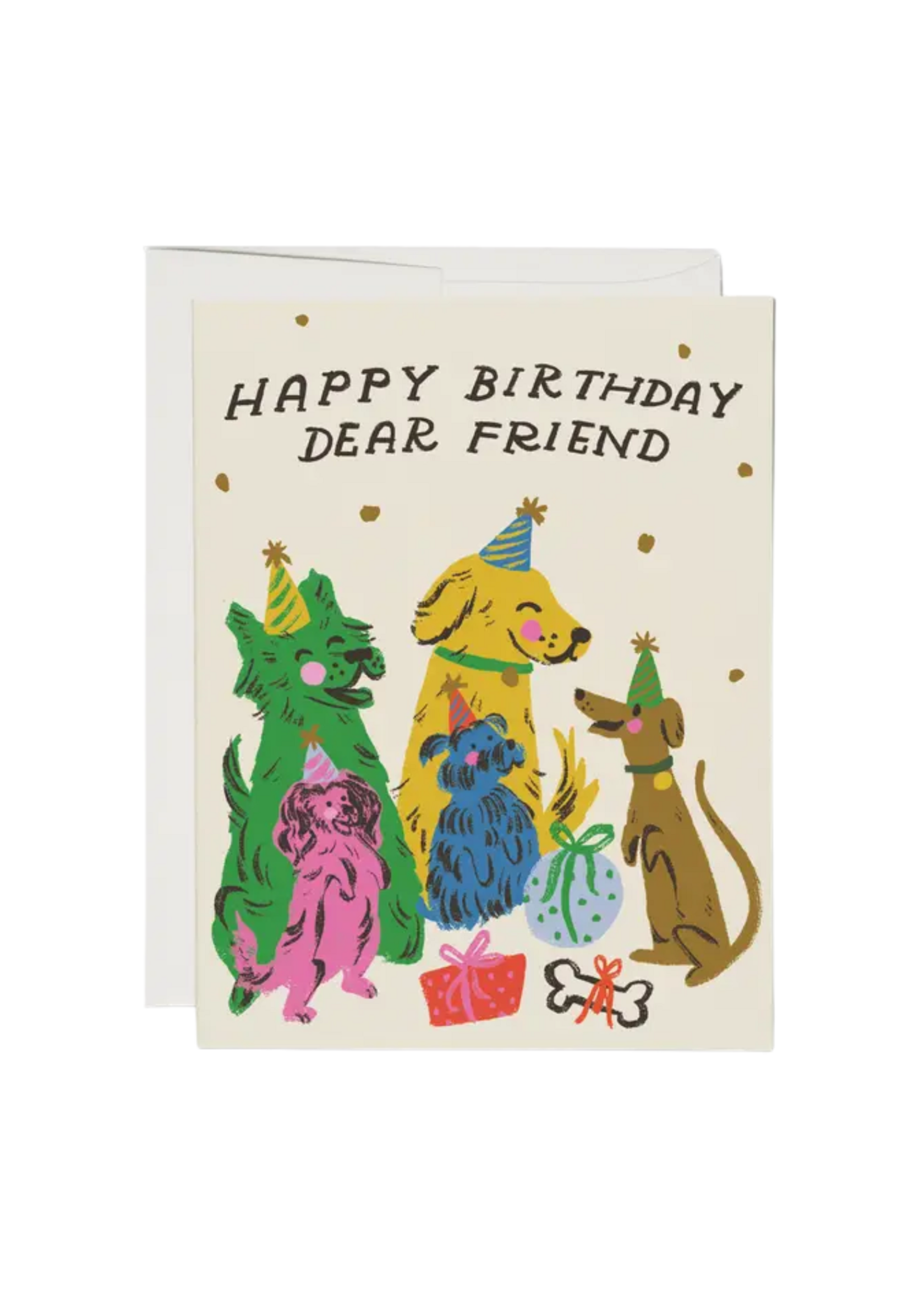 Red Cap Cards Birthday Card - Puppy Party