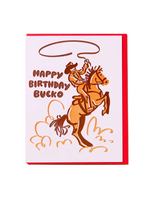 And Here We Are Birthday Card - Happy Birthday Bucko
