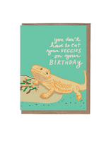 La Familia Green Birthday Card - Bearded Dragon
