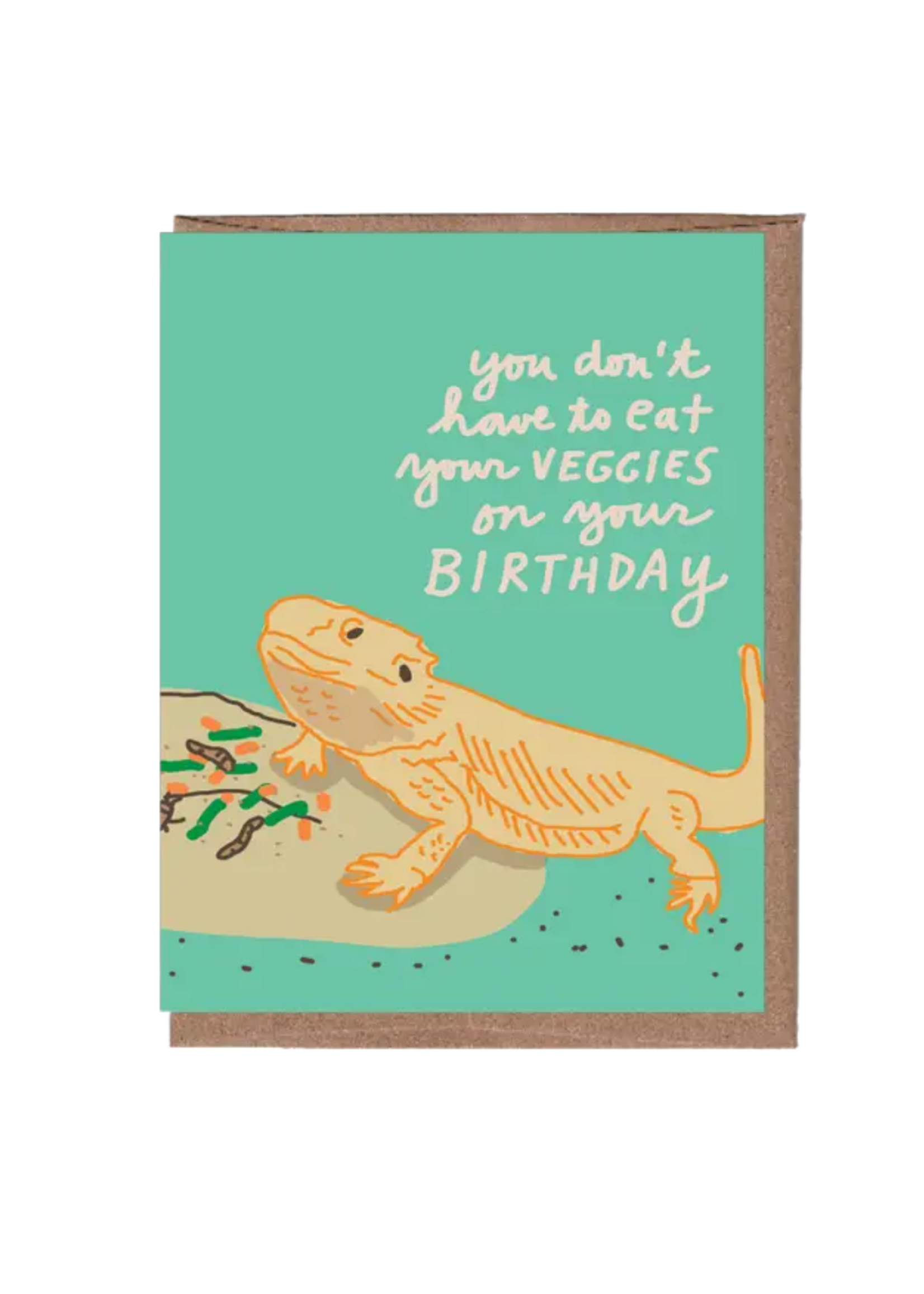 La Familia Green Birthday Card - Bearded Dragon