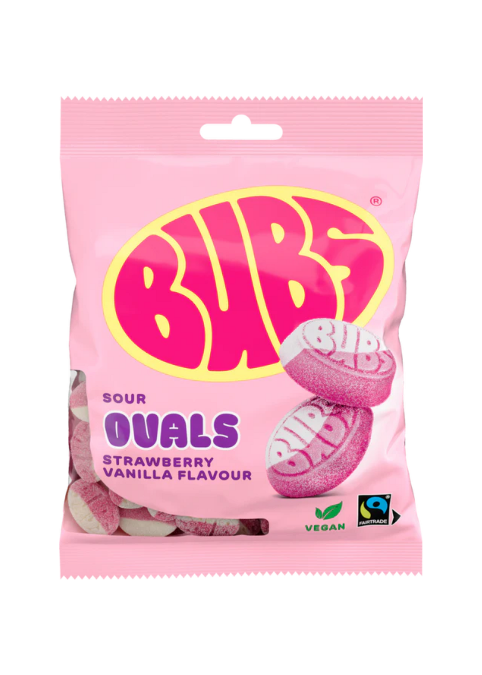 Sweet As Fudge Candy Shoppe Bubs Swedish Candy Strawberry Vanilla Sour Ovals