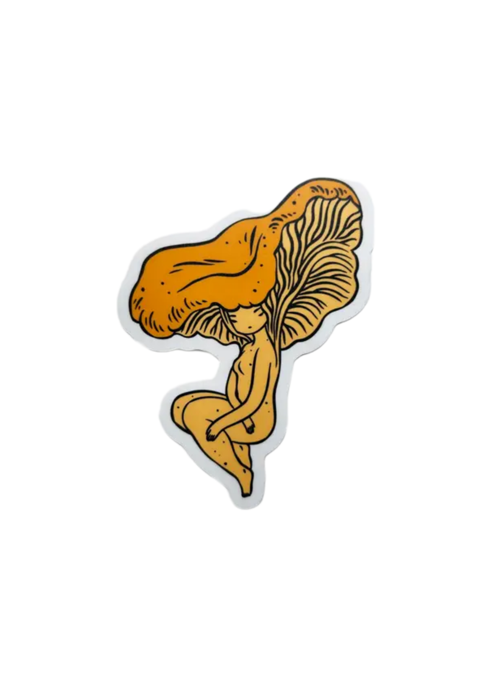 Stasia Burrington Chantarelle Mushroom Girl Sticker