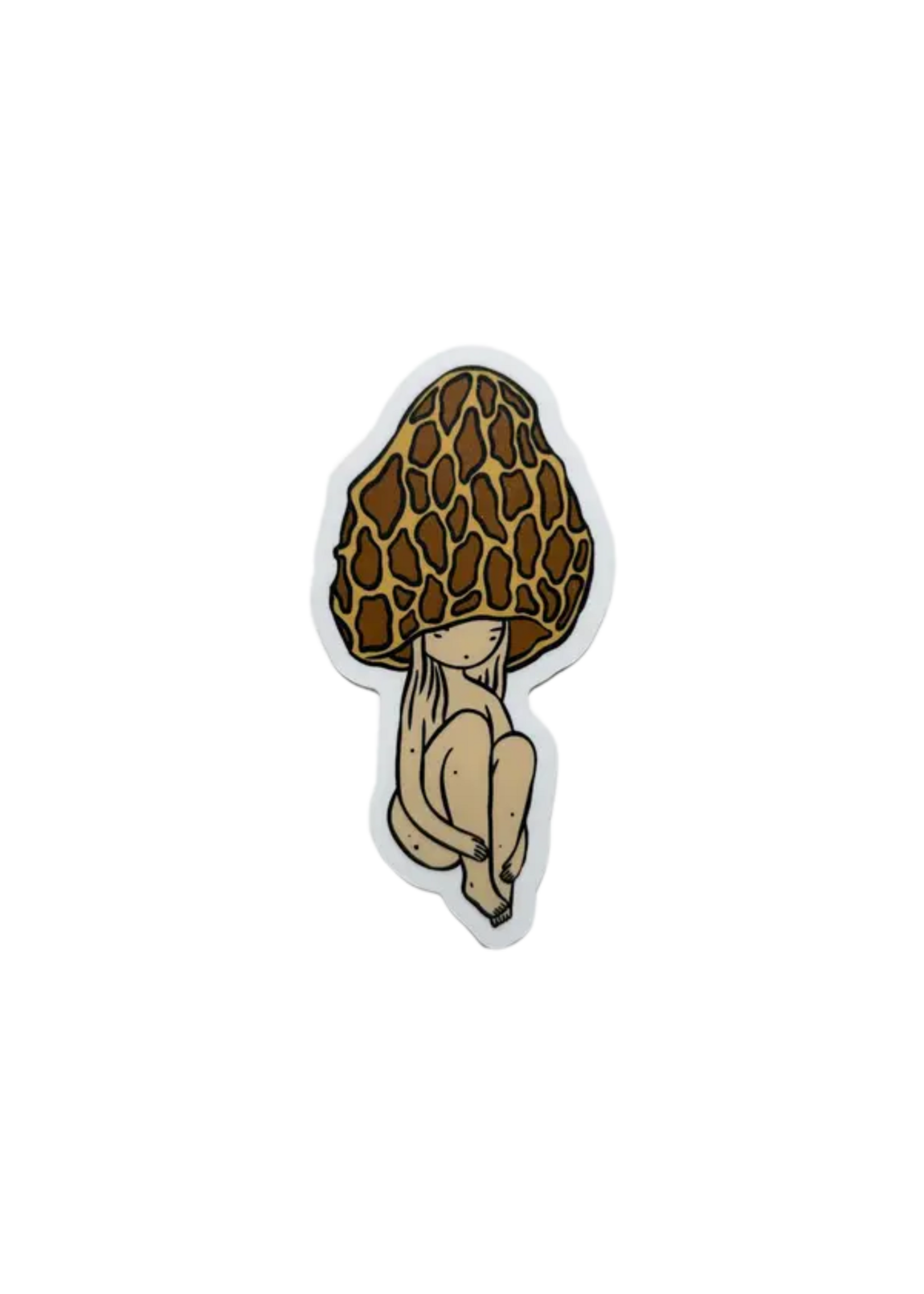 Stasia Burrington Morel Mushroom Girl Sticker