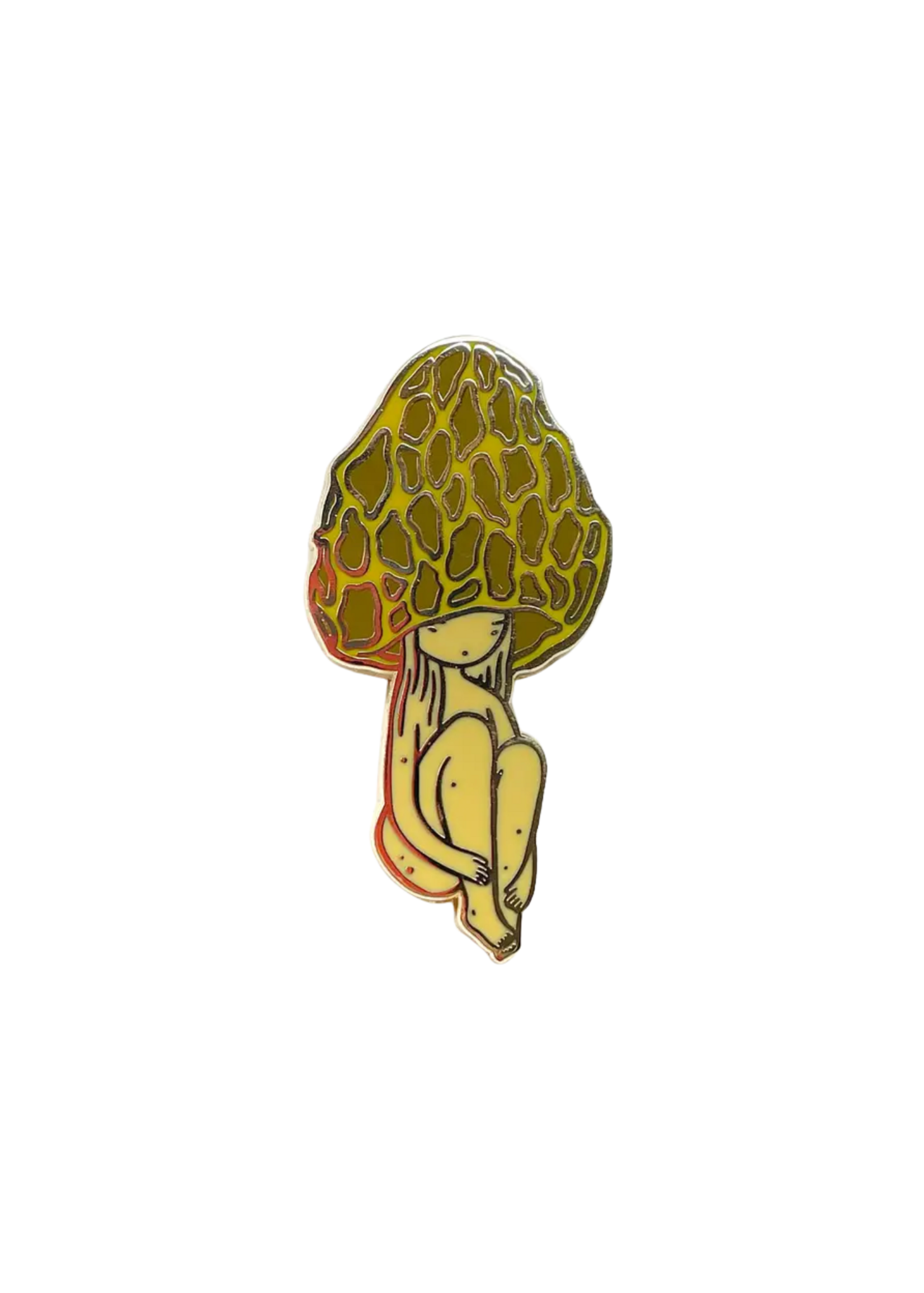 Stasia Burrington Morel Mushroom Girl Enamel Pin