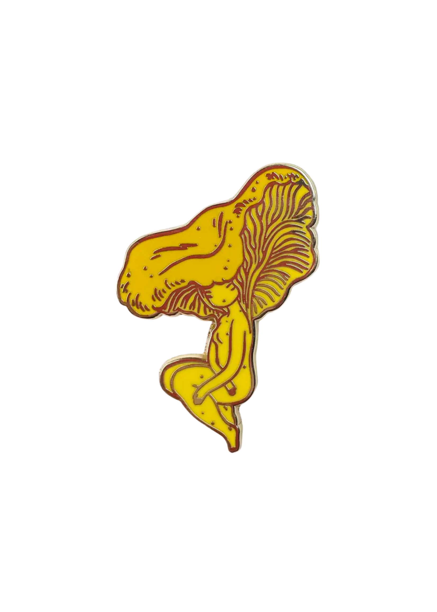 Stasia Burrington Chanterelle Mushroom Girl Enamel Pin