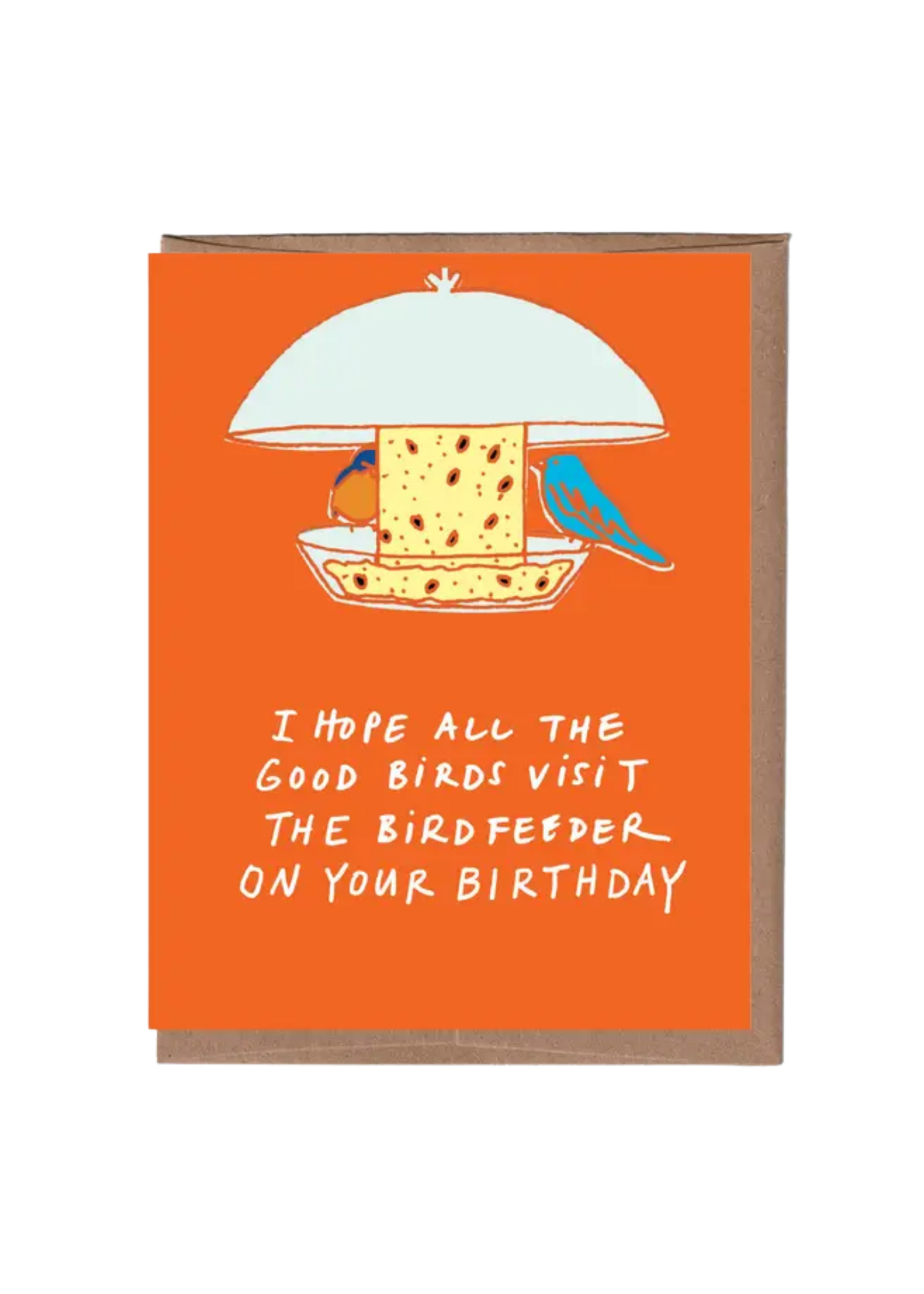 La Familia Green Birthday Card - All The Good Birds Visit Your Birdfeeder