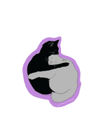 La Familia Green Cat Hug Sticker