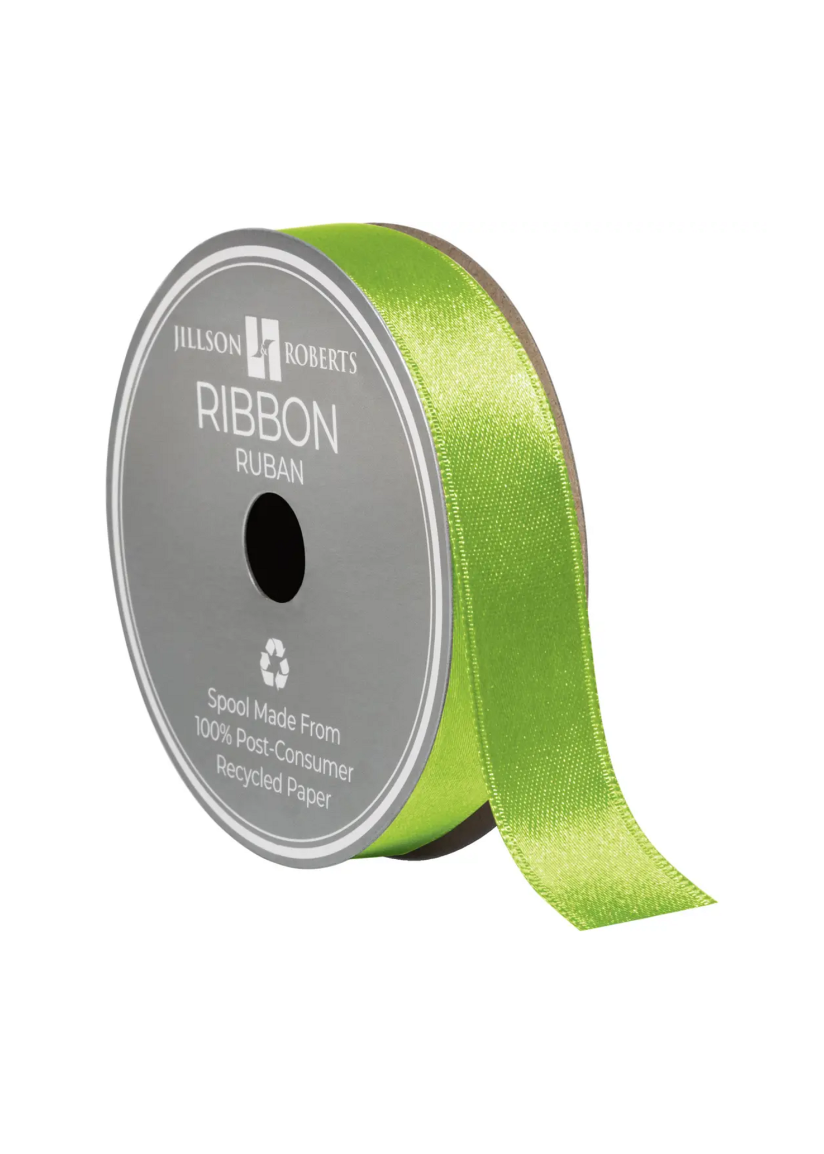 Jillson & Roberts Lime 7/8-inch Satin Ribbon