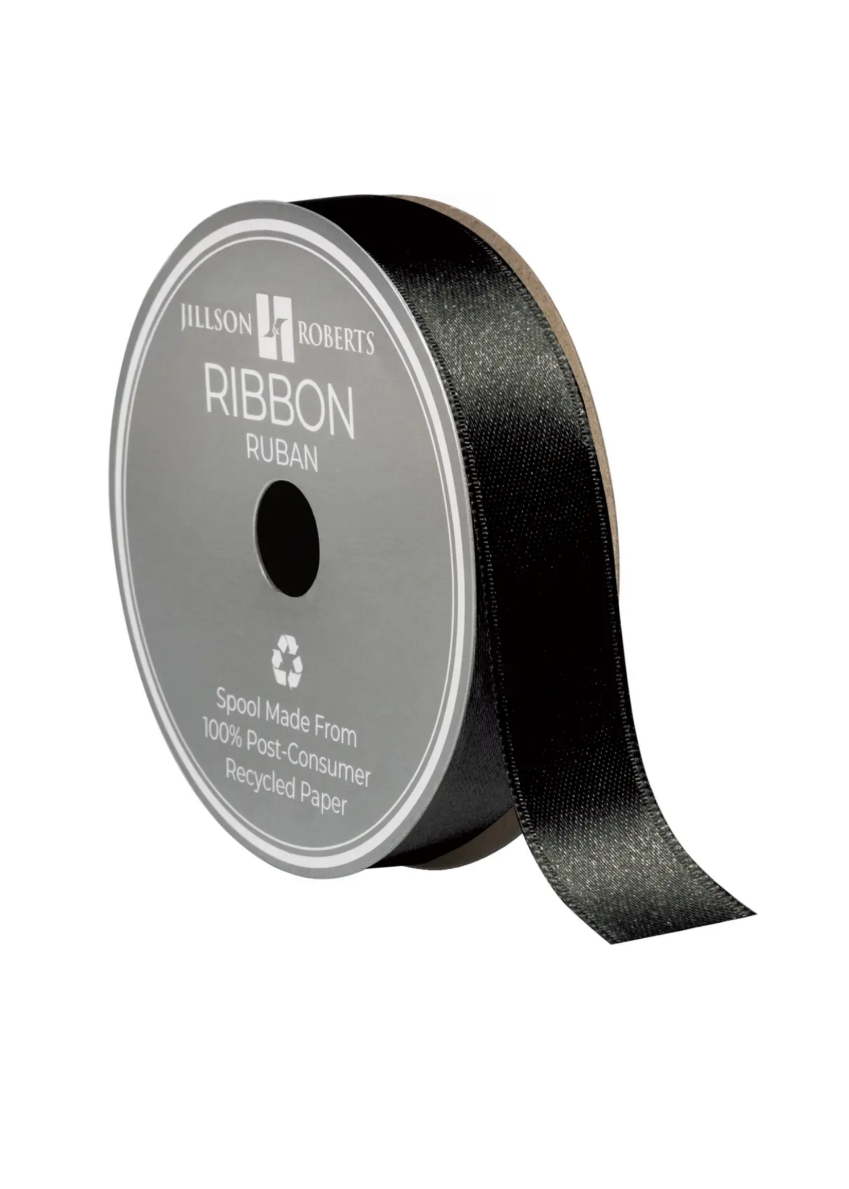 Jillson & Roberts Black 7/8-inch Satin Ribbon