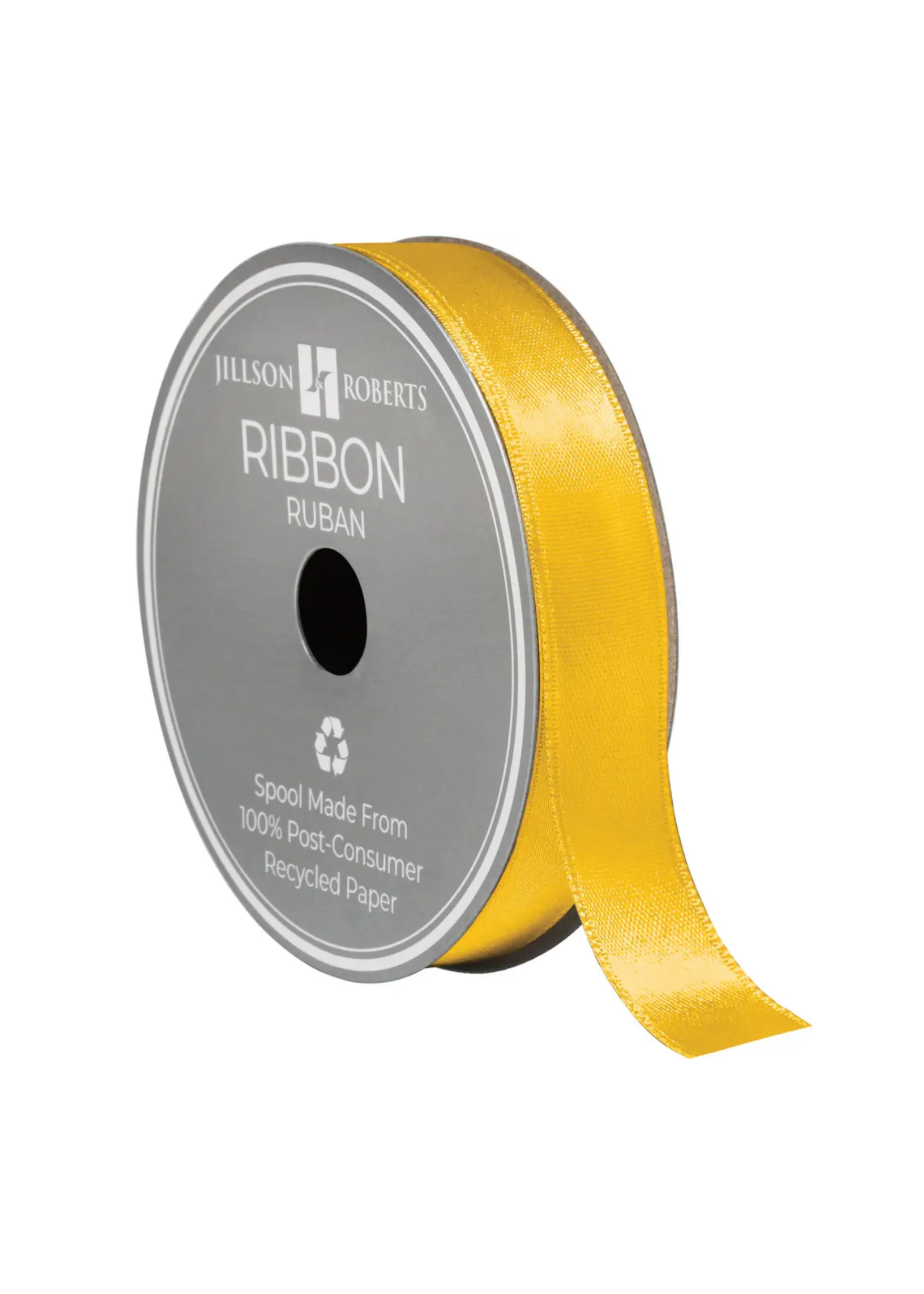 Jillson & Roberts Yellow 5/8-inch Satin Ribbon
