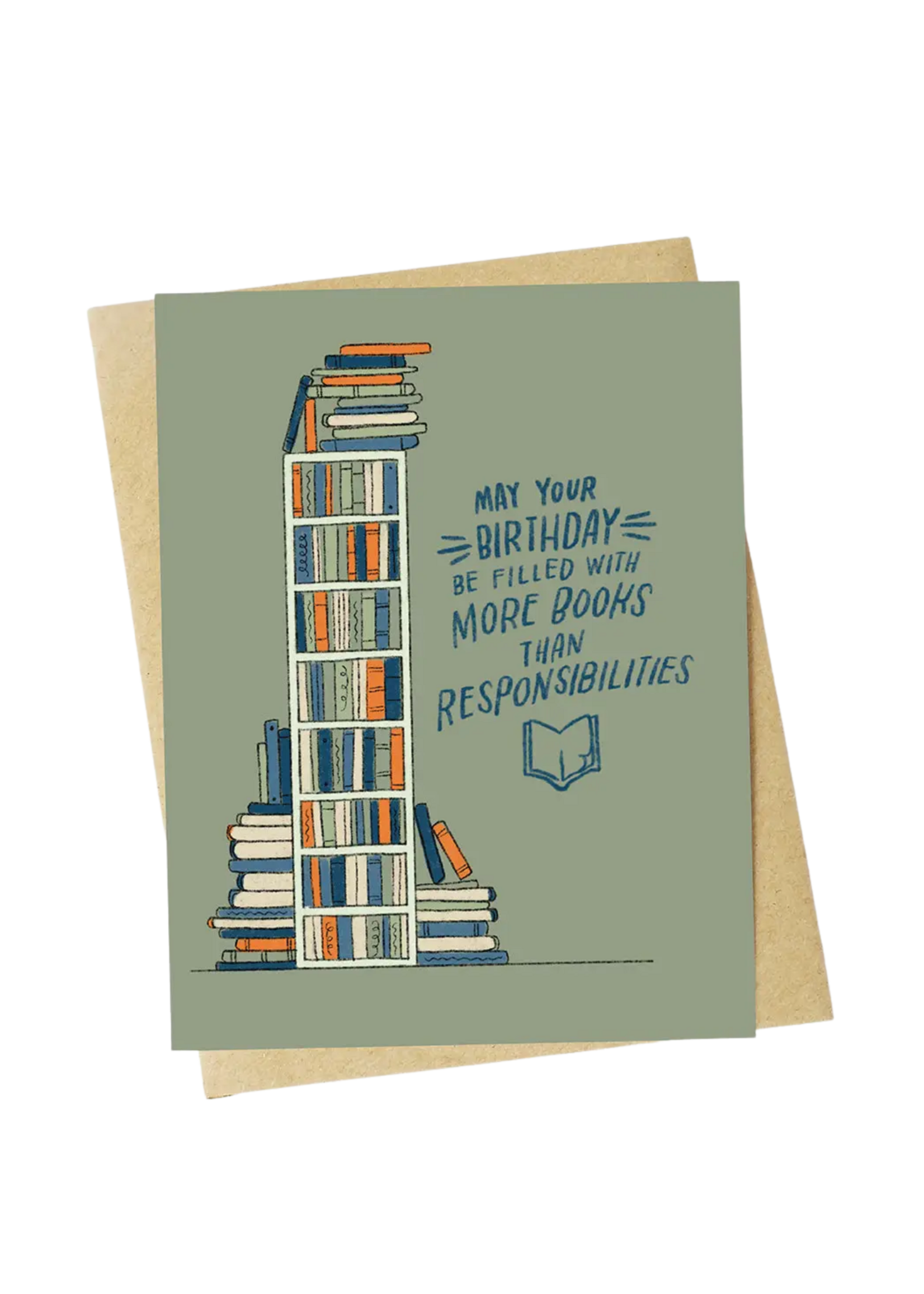 Big Moods Birthday Card - More Books Than Responsibilities