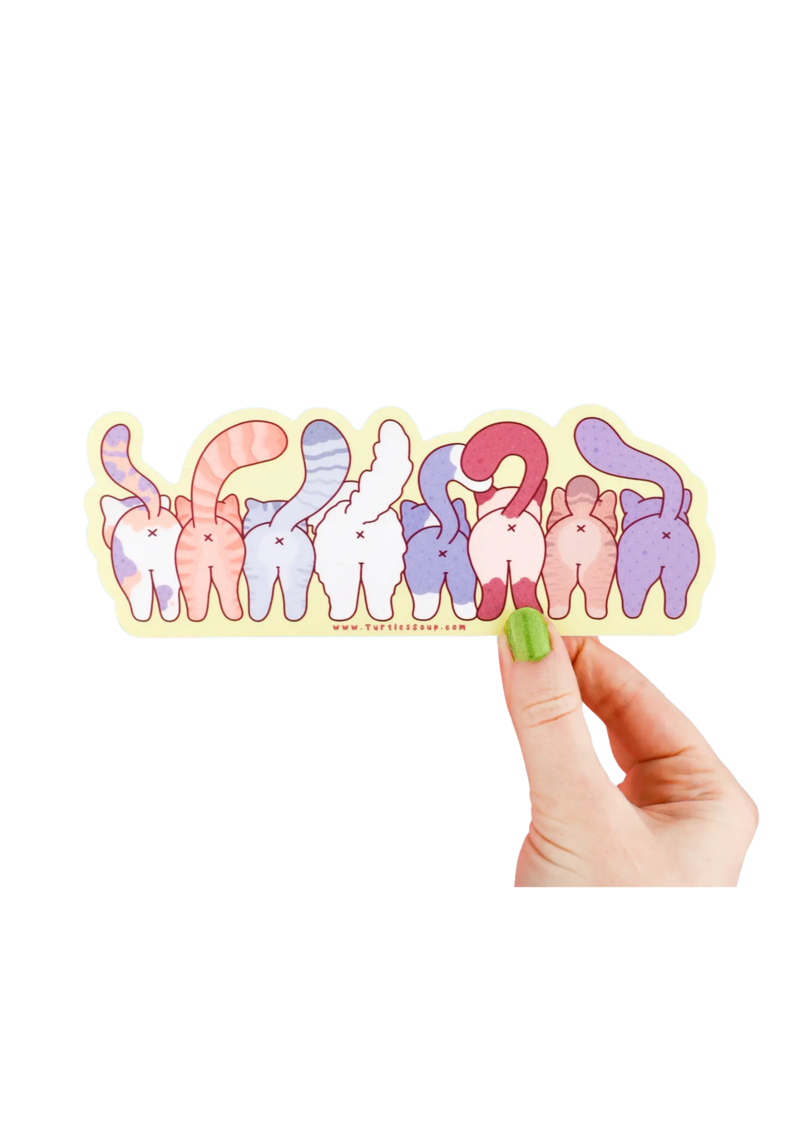 Turtle's Soup Cat Butts Long Sticker