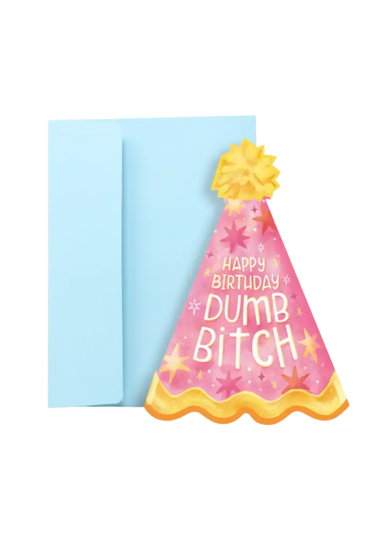 Sleazy Greetings Birthday Card - Dumb Bitch Party Hat