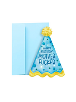 Sleazy Greetings Birthday Card - Mother Fucker Party Hat