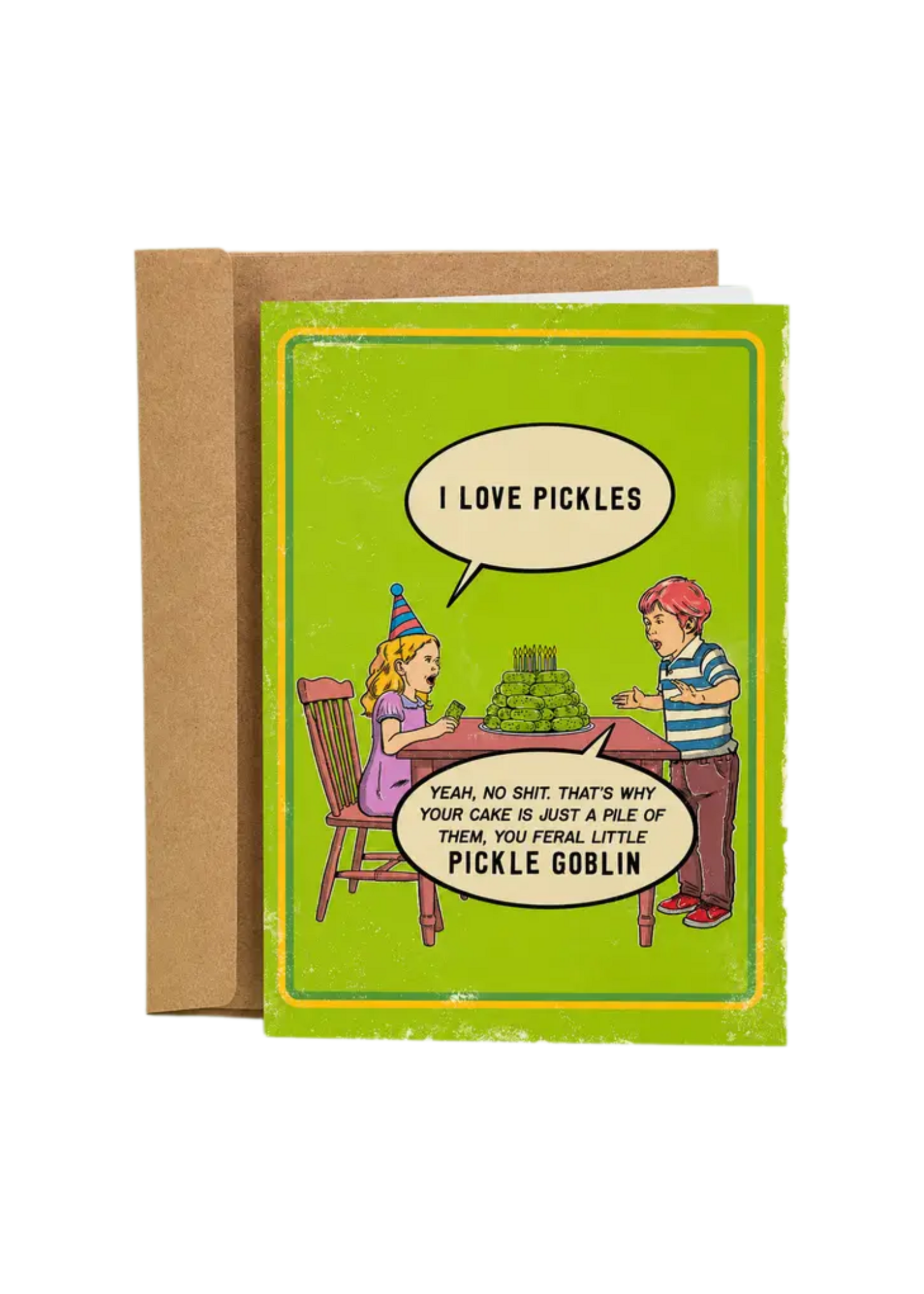 Sleazy Greetings Birthday Card - Pickle Goblin