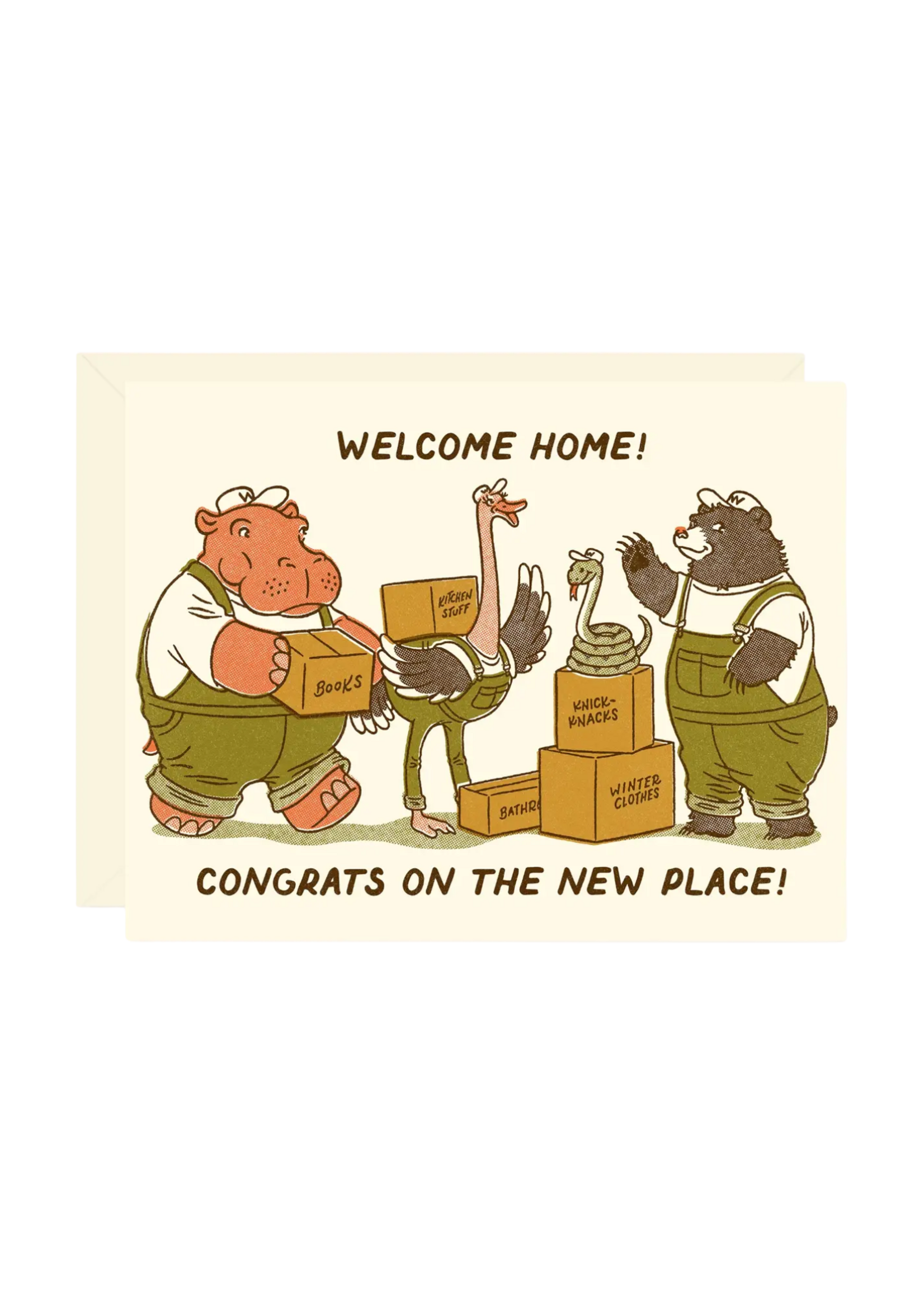 Wallflower Paper & Party New Home Card - Animal Moving Crew