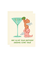 Wallflower Paper & Party Birthday Card - Martini Olive Angels