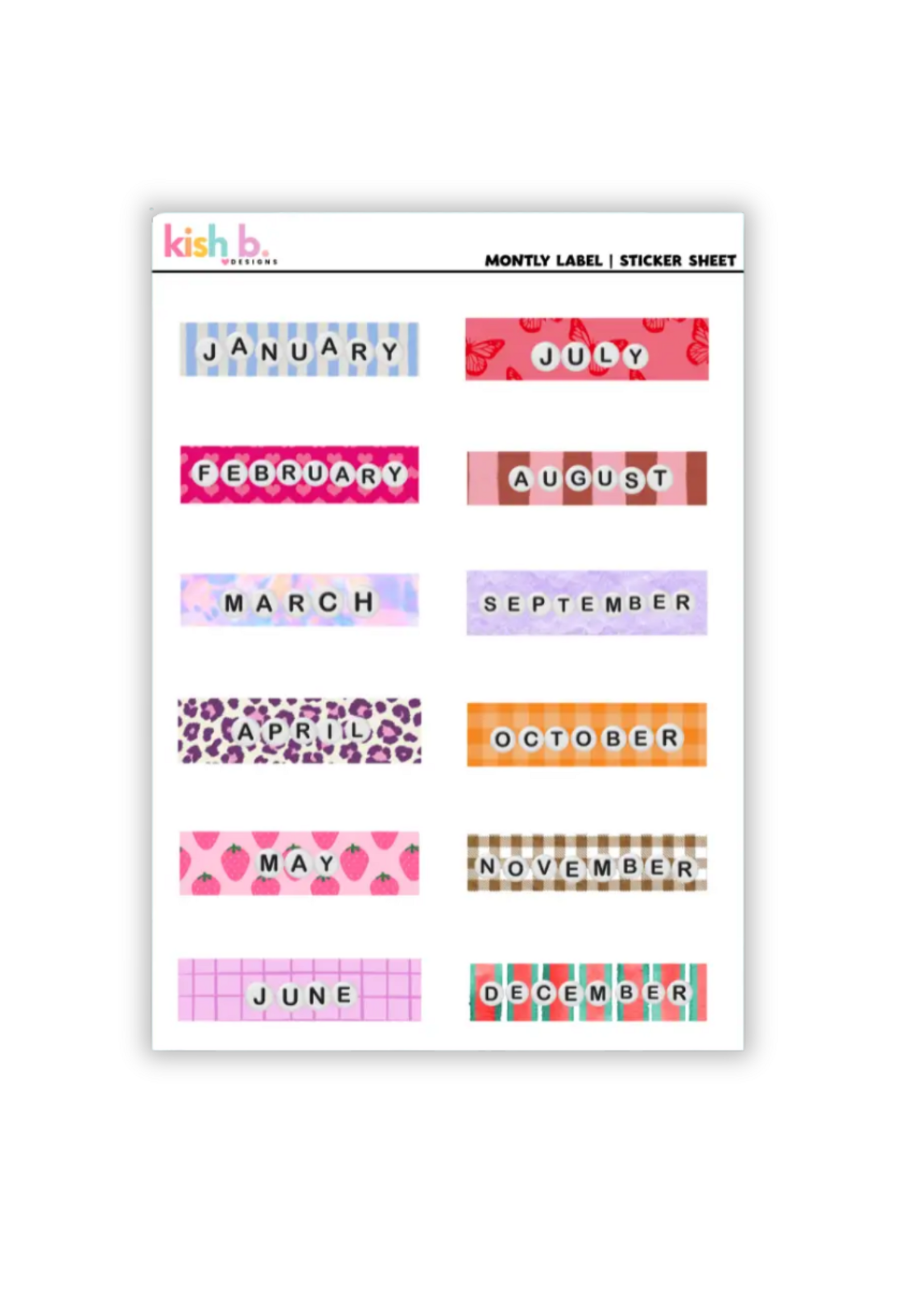 Kish B. Designs Months Sticker Sheet