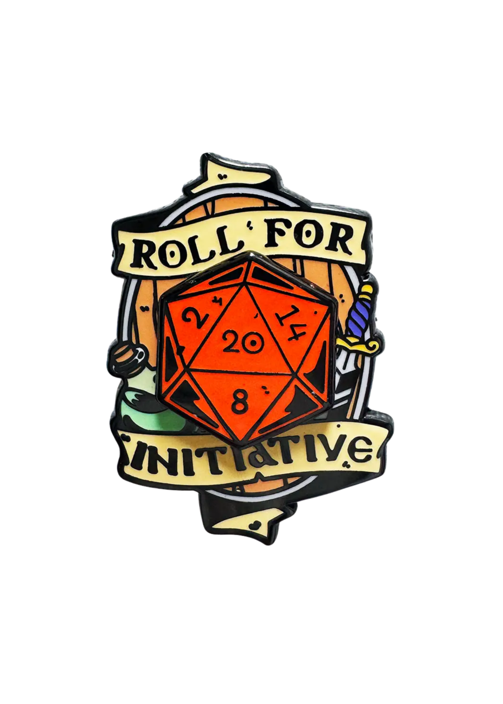Strike Gently Co Roll For Initiative Deluxe Enamel Pin