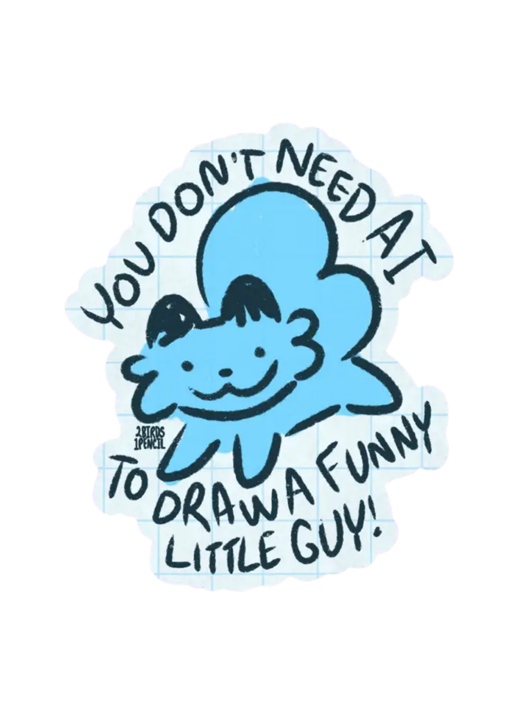 2Birds1Pencil Illustrations Anti Ai Cat Sticker
