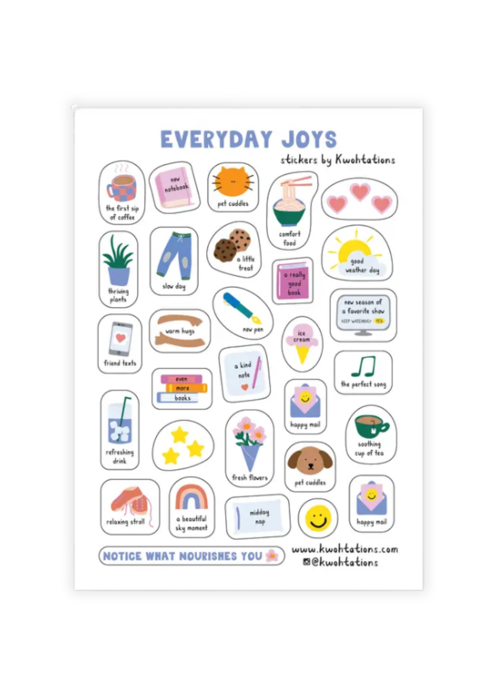 Kwohtations Everyday Joys Sticker Sheet