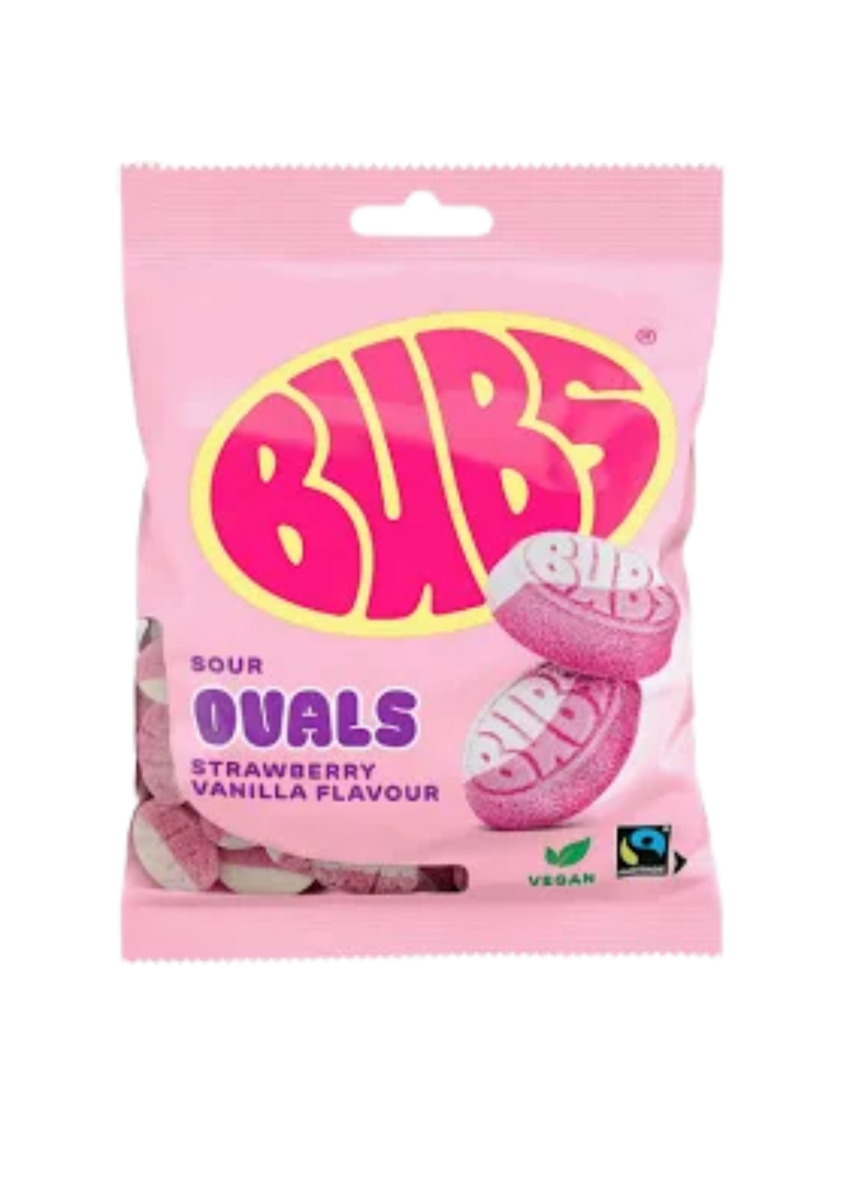 Showcase Bubs Swedish Candy Strawberry Vanilla Sour Ovals