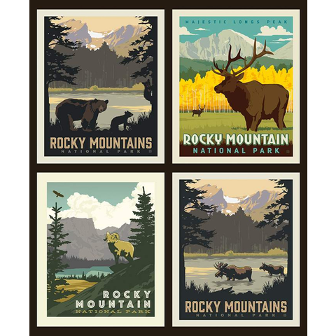 RB - ROCKY MOUNTAINS - National Park Pillow Panel