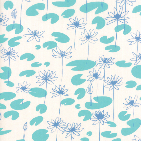 Moda Fabrics - Botanica / Lilly Pad / White / 11843-11