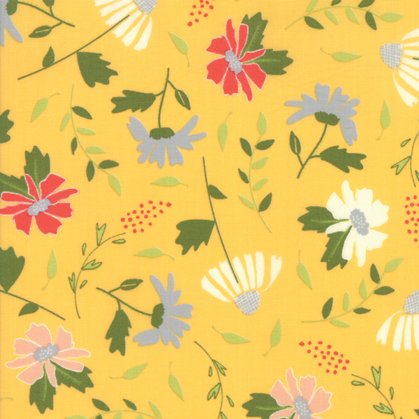  Moda Fabrics - Clover Hollow / Large Flowers / Yellow / 37550-16