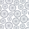 Moda Fabrics - Harmony / Flower Circles / Grey on White / 5692-26