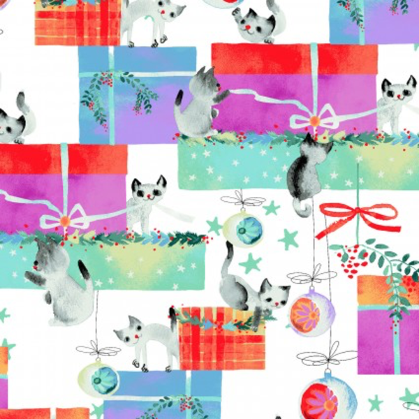  Clothworks - Purrfect Christmas / Kitten Presents / Y2714-1